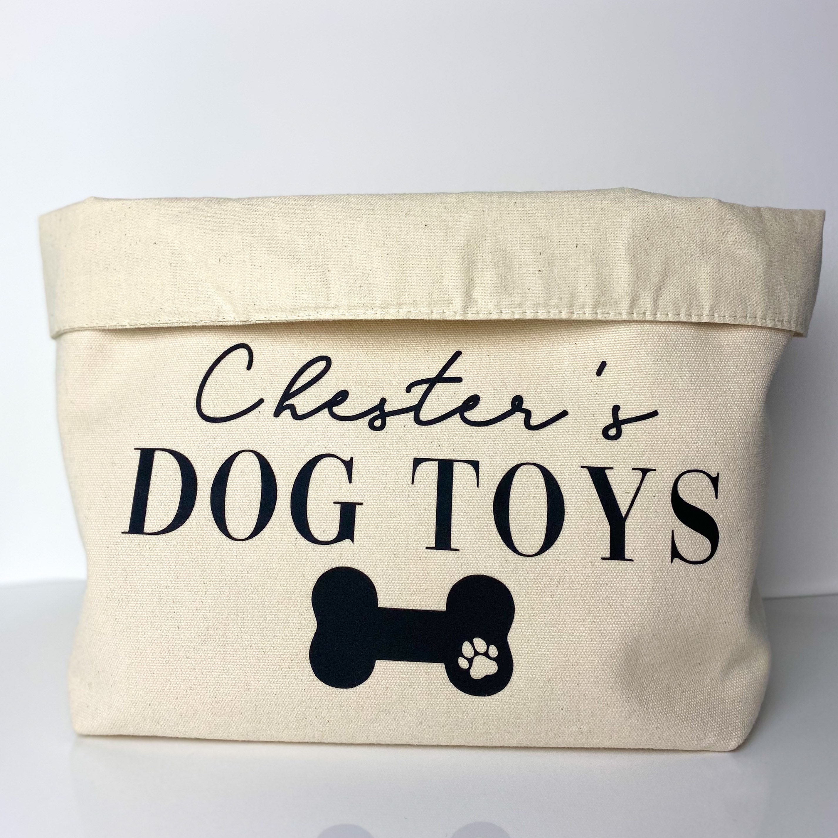 Personalised Dog Toy Basket Dog Toys Storage Bag Dog Toy Etsy