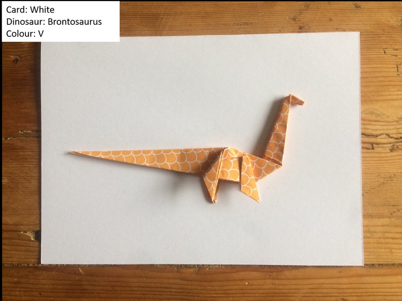 Dinosaur Origami Card Brontosaurus, Stegosaurus, TRex Birthday Card Handmade Card I Miss You Card Thank you Card Congratulations image 4
