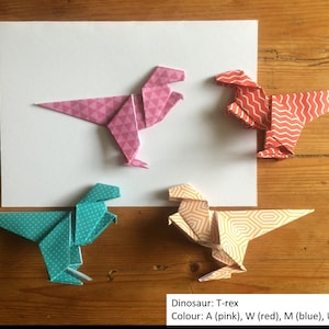 Dinosaur Origami Card Brontosaurus, Stegosaurus, TRex Birthday Card Handmade Card I Miss You Card Thank you Card Congratulations image 10