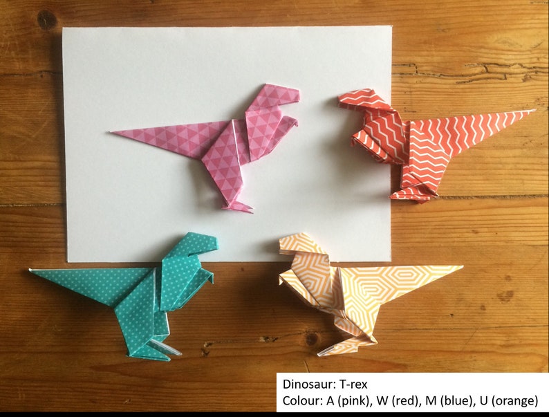 Dinosaur Origami Card Brontosaurus, Stegosaurus, TRex Birthday Card Handmade Card I Miss You Card Thank you Card Congratulations image 10