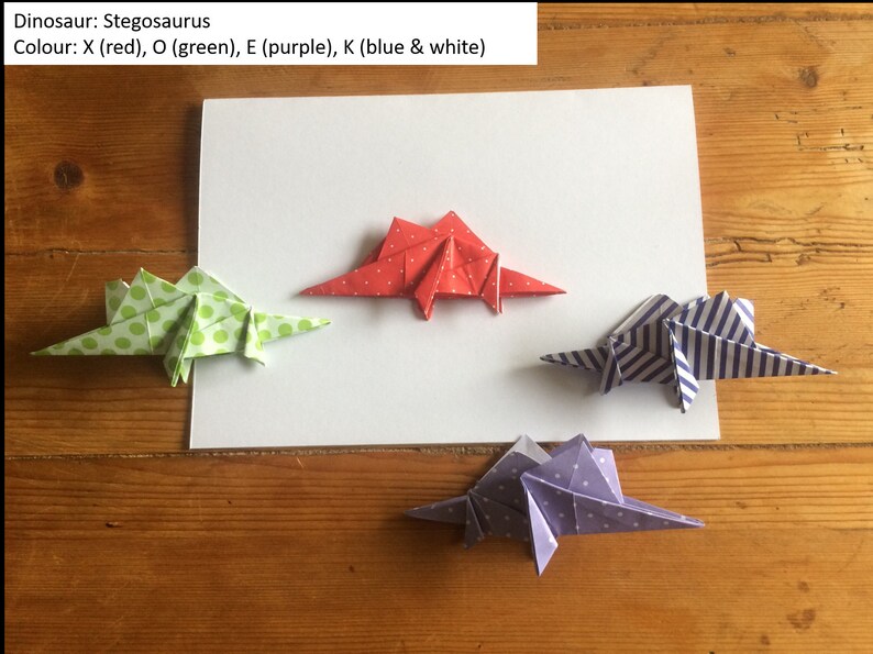 Dinosaur Origami Card Brontosaurus, Stegosaurus, TRex Birthday Card Handmade Card I Miss You Card Thank you Card Congratulations image 9