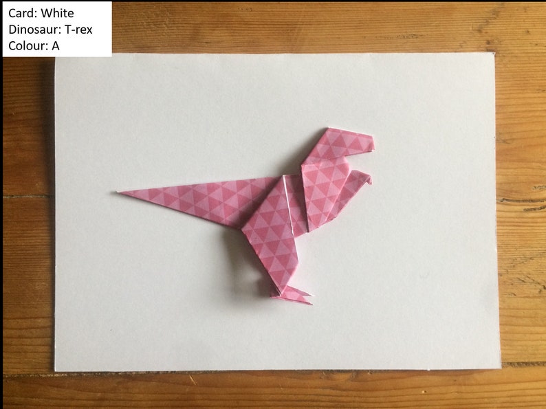 Dinosaur Origami Card Brontosaurus, Stegosaurus, TRex Birthday Card Handmade Card I Miss You Card Thank you Card Congratulations image 6