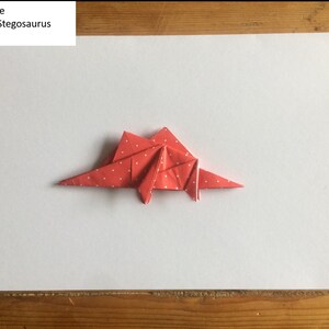 Dinosaur Origami Card Brontosaurus, Stegosaurus, TRex Birthday Card Handmade Card I Miss You Card Thank you Card Congratulations image 5