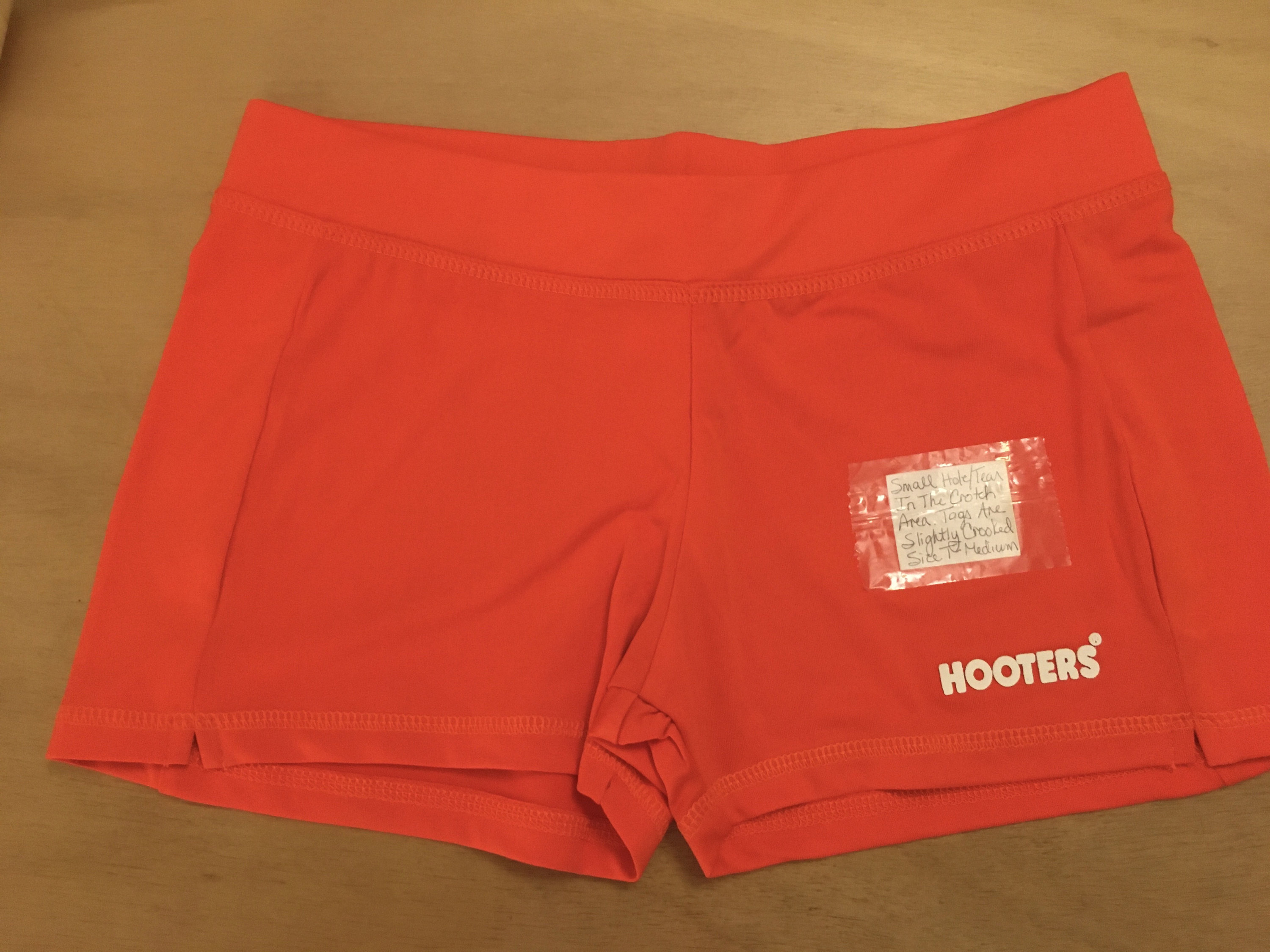 B10 New Hooters Girl Uniform Shorts With Crooked Tags Size Y-large 