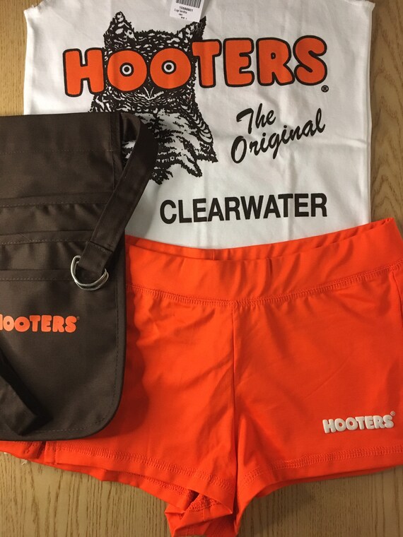 New Hooters Girl Super Sexy Tank Shorts and Money Pouch Outfit