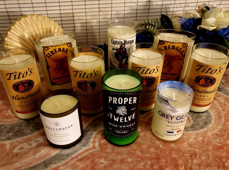 Liquor Bottle Candles Etsy