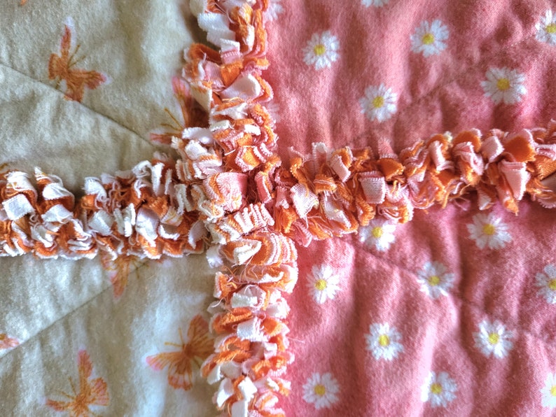 Morris the Cat Rag Quilt Orange Cat Rag Quilt Baby or Toddler Rag Quilt ...