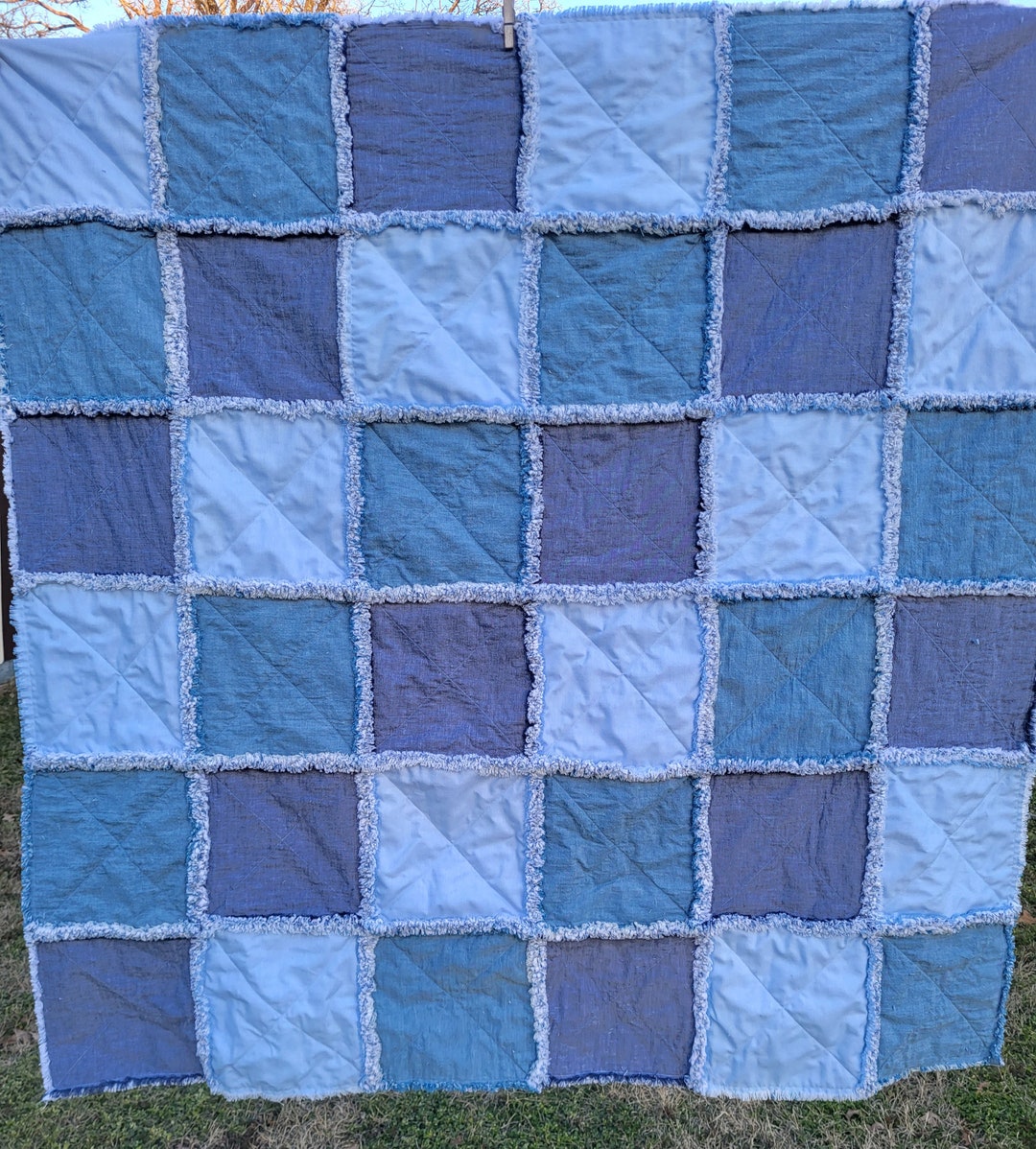 Denim Look Rag Quilt Lap Size Rag Quilt Etsy