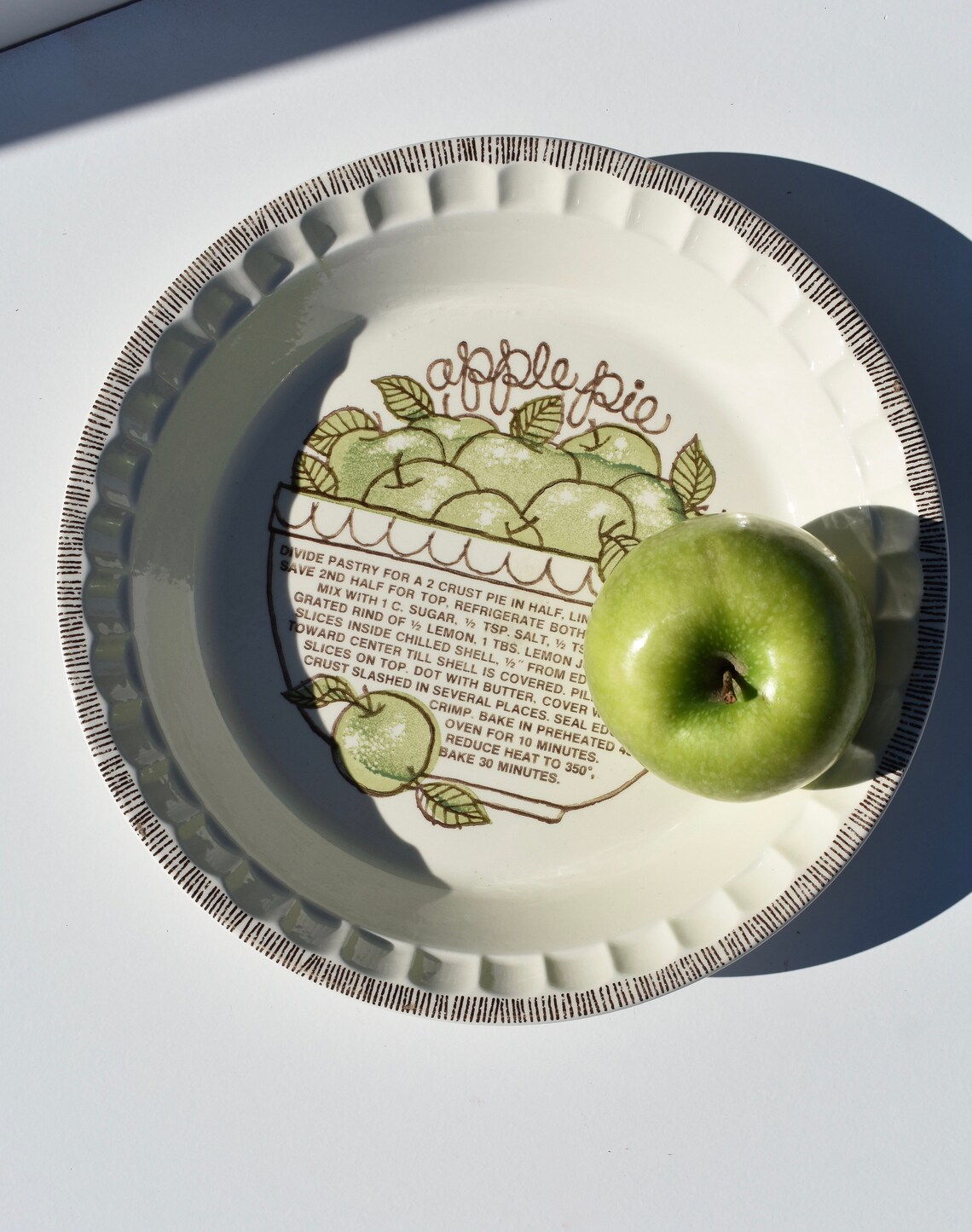 Vintage Apple Pie Recipe Plate Etsy