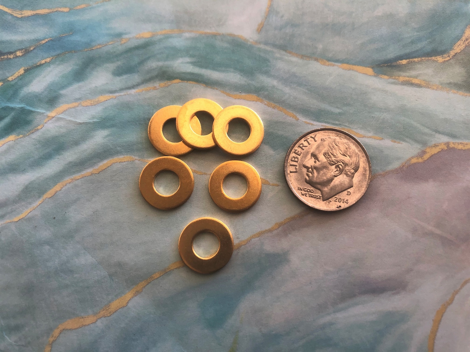 6 Brass washers 12mm Gold dipped 24K Small flat washer tiny Etsy