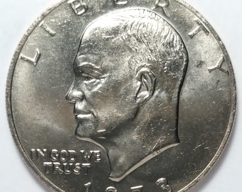 1973-D Eisenhower One Dollar Coin No 8255 In a Protective 2x2
