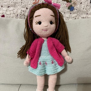 Handmade Crochet Doll 13” - Beautiful crochet doll, Doll Plushie, Christmas Gift for girl, Unique handmade doll, Toy for Baby/Toddler