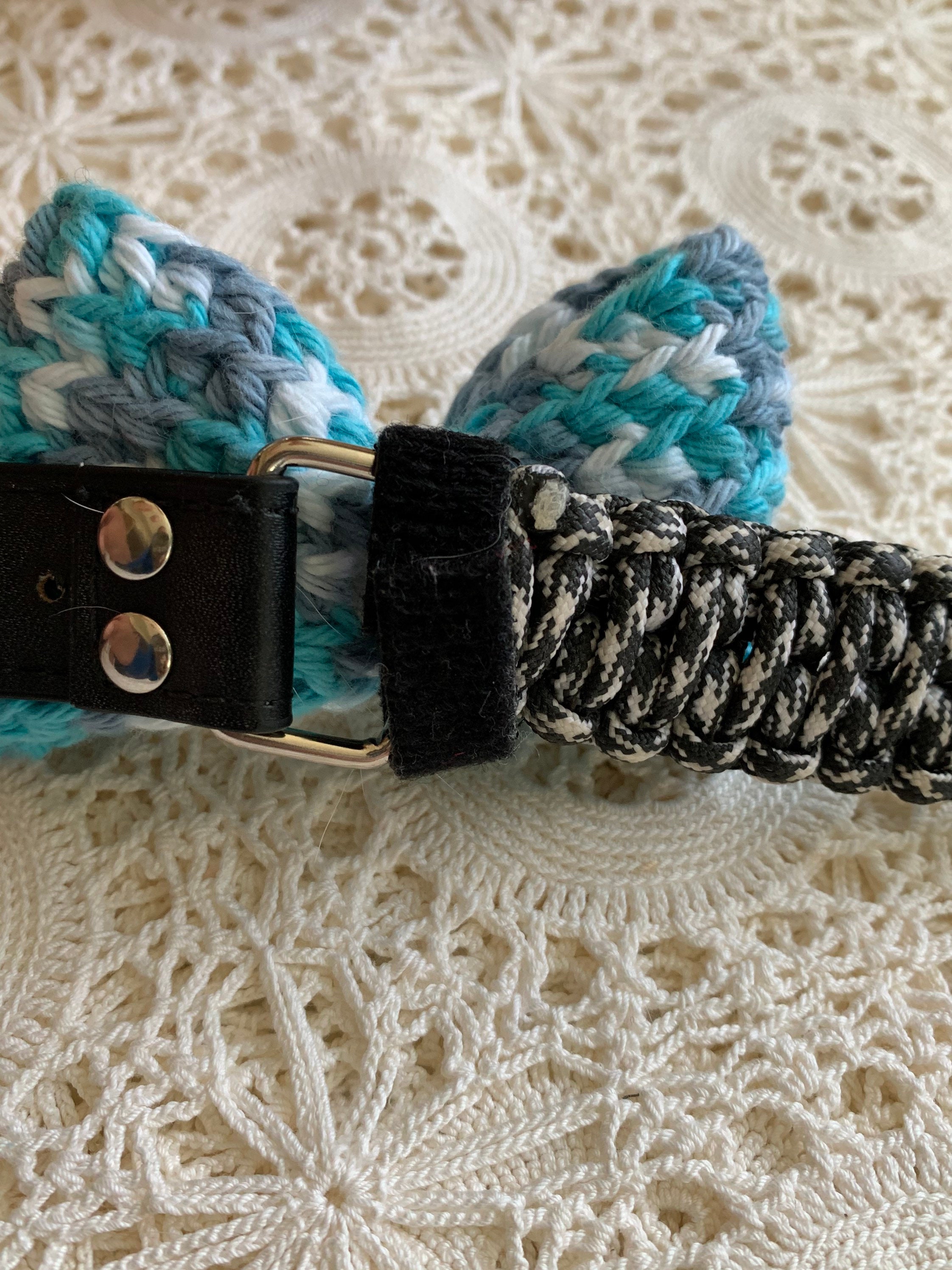 Crochet bow collar slide crochet dog collar accessories bow Etsy