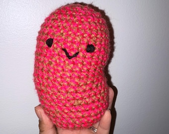 Super Chewer Crochet Bean: Stuffed Dog Toy