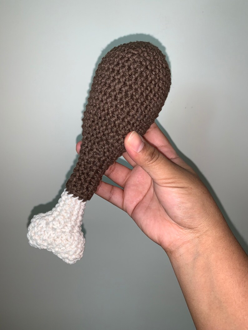Crochet drumstick toy Chicken Leg Crinkle dog toy Crochet Etsy