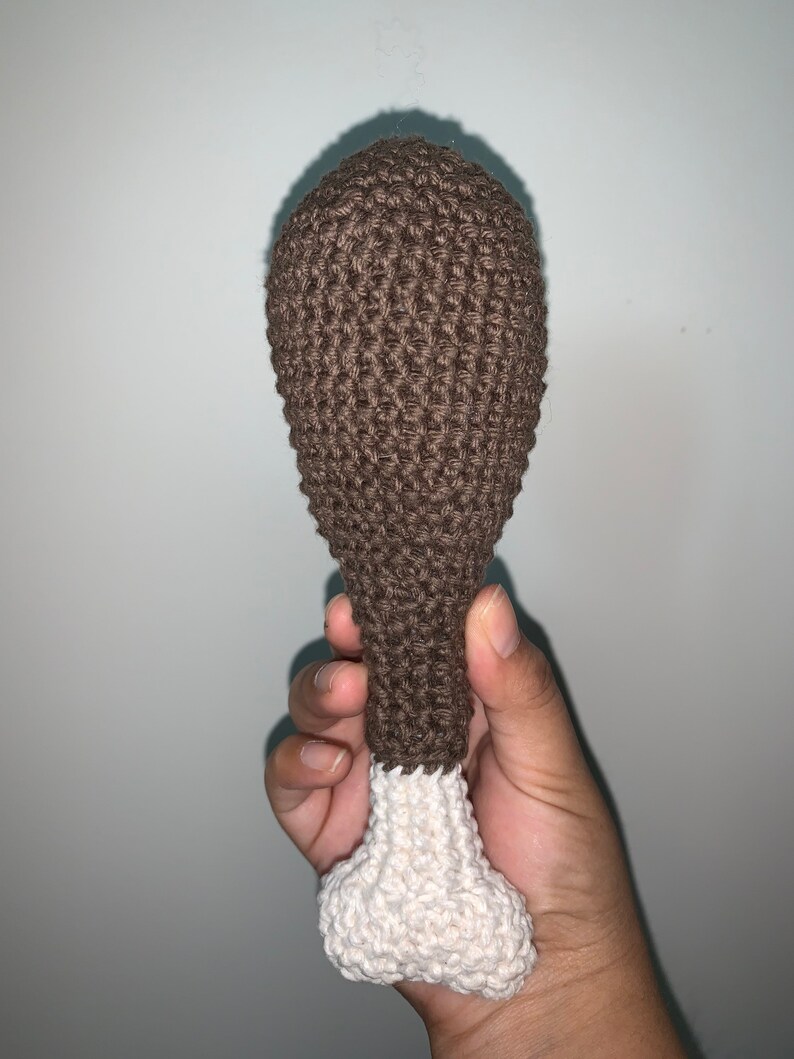 Crochet drumstick toy Chicken Leg Crinkle dog toy Crochet Etsy