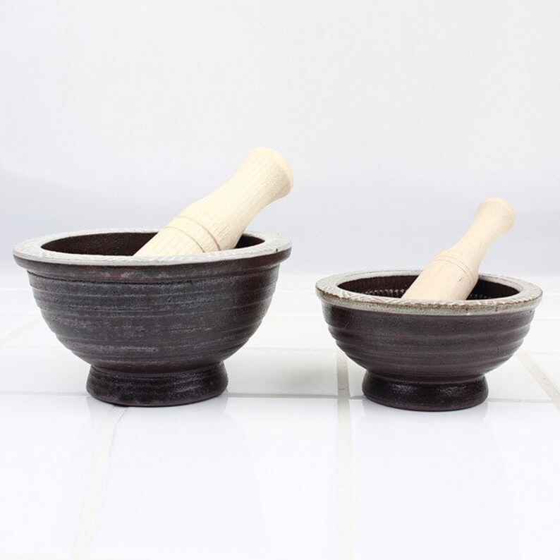 Mortar and Pestle Set/Handmade/Stoneware Etsy