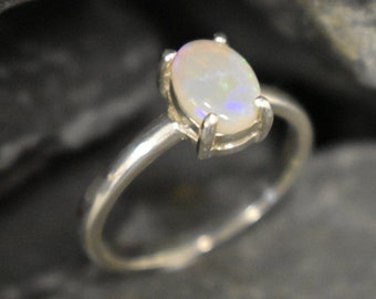 Opal Ring, Australian Opal Ring, Natural Opal, October Birthstone, Promise Ring, Vintage Opal Ring, Fire Opal Ring, Solid Silver Ring, Opal