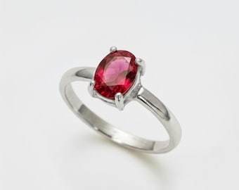 Ruby Ring, Dainty Ruby Ring, Created Ruby Ring, Red Diamond Ring, Solitaire Ring, Ruby Engagement Ring, Solid Silver Ring, Ruby Promise Ring