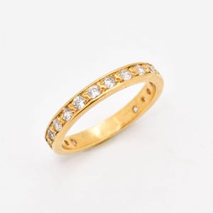 Gold Wedding Ring, Diamond Band, Created Diamond, Full Eternity Ring, Gold Diamond Band, Gold Vintage Ring, Diamond Ring, Solid Silver Ring