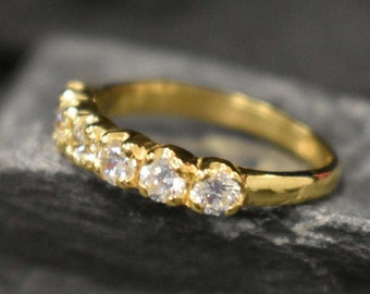 Gold Diamond Ring, Diamond Ring, Created Diamond, Gold Eternity Ring, Sparkly Gold Ring, White Gold Ring, Half Eternity Ring, Diamond Band