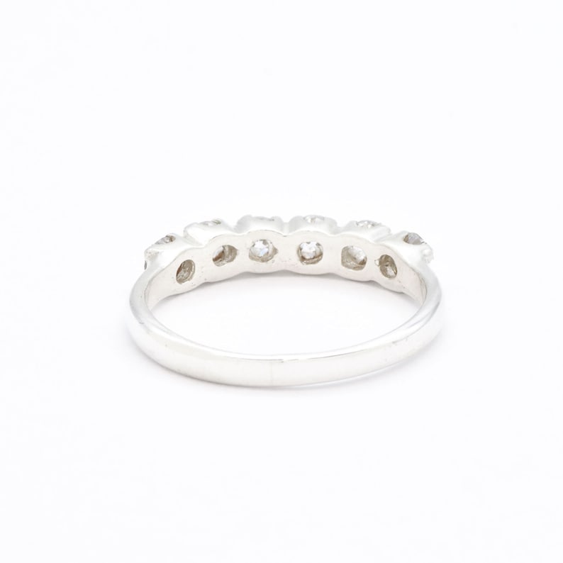 Diamond Band, Created Diamond, Stackable Band, Half Eternity Ring, Silver Wave Band, Wedding Band, Sparkly Ring, Wave Band, 925 Silver Ring image 10