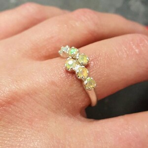 Opal Ring, Ethiopian Opal Ring, Natural Opal Ring, Asymmetric Ring, October Birthstone, Fire Opal Ring, Opal Vintage Ring, Solid Silver Ring image 2