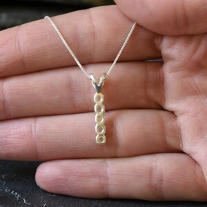 Vertical Ruby Pendant, Created Ruby Necklace, Red Ruby Necklace, July Birthstone Necklace, Silver Ruby Pendant, Bar Pendant, Bands by Adina image 7