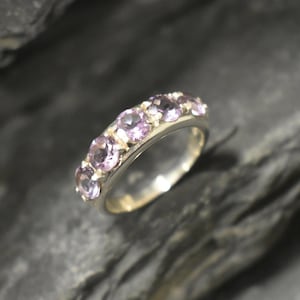 Amethyst Ring, Natural Amethyst, Wide Band, February Birthstone, Sturdy Band, Purple Band, Gemstone Ring, Thick Ring, Solid Silver Ring