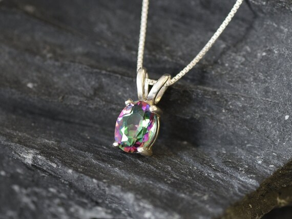 Mystic Topaz Necklace Natural Topaz Necklace December Birthstone