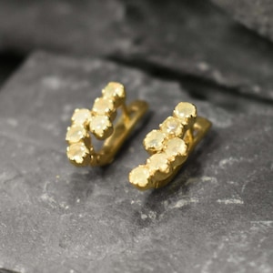 Gold Opal Earrings, Natural Opal, October Birthstone, Asymmetric Studs, Fire Opal Earrings, Gold Earrings, Opal Studs, Solid Silver Earrings
