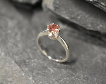 Pink Tourmaline Ring, Tourmaline Ring, Natural Tourmaline, October Birthstone, Solitaire Ring, Vintage Ring, Pink Ring, Solid Silver Ring