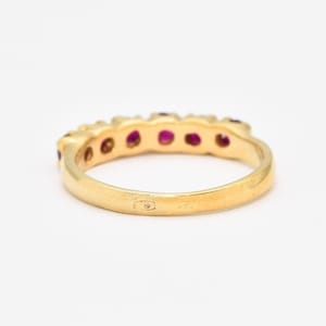 Gold Ruby Ring, Created Ruby, Stackable Ring, Gold Ruby Band, Half Eternity Ring, Red Ruby Band, Dainty Ring, Gold Vermeil image 7