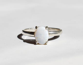 Opal Ring, Australian Opal Ring, Natural Opal, October Birthstone, Promise Ring, Vintage Opal Ring, Fire Opal Ring, Solid Silver Ring, Opal