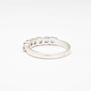 Blue Topaz Ring, Natural Topaz, Stackable Band, Half Eternity Ring, Simple Blue Band, Wedding Band, Sparkly Ring, Wave Band, 925 Silver Ring image 8