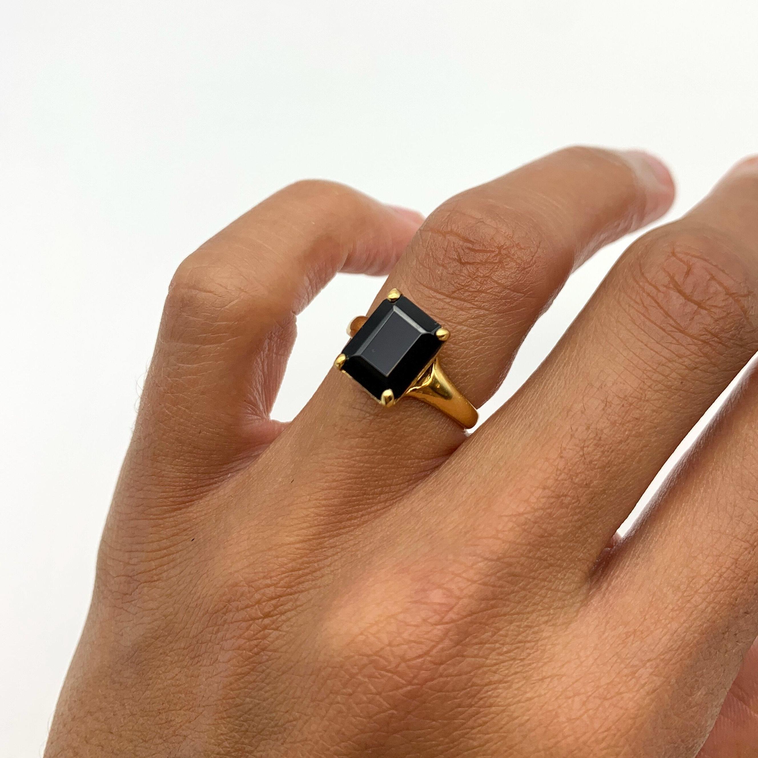 Square Onyx Ring - Etsy Square Onyx Ring - Etsy