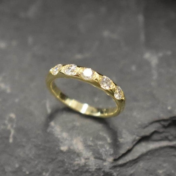 Diamond Band, Gold Diamond Band, Created Diamond, Stackable Ring, Gold Diamond Ring, White Diamond Ring, 18Ct Gold Plated Ring, Silver Ring