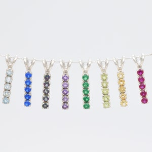 Vertical Ruby Pendant, Created Ruby Necklace, Red Ruby Necklace, July Birthstone Necklace, Silver Ruby Pendant, Bar Pendant, Bands by Adina image 10