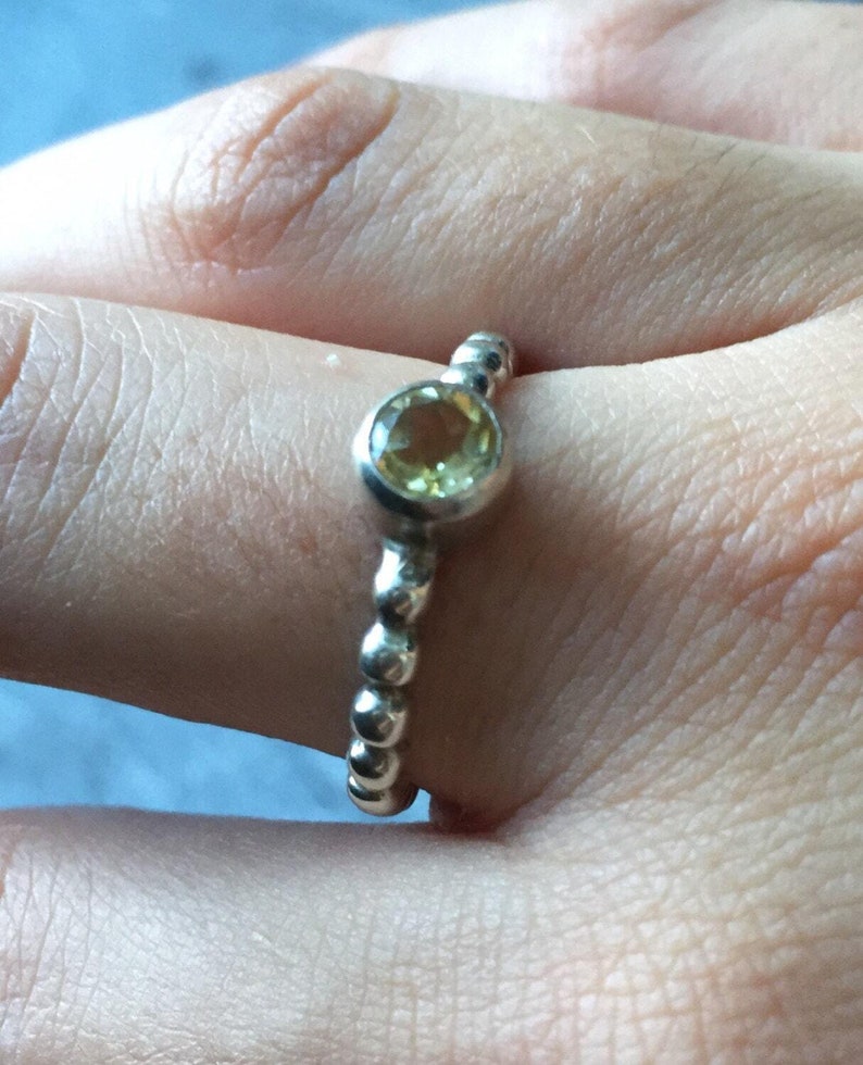 Yellow Citrine Ring, Natural Citrine Ring, November Birthstone Ring