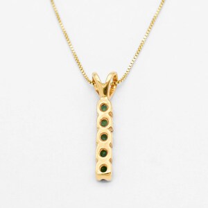 Gold Emerald Pendant, Created Emerald, Gold Bar Pendant, Minimalist Pendant, Geometric Pendant, Line Pendant, Dainty Pendant, Gold Vermeil image 7