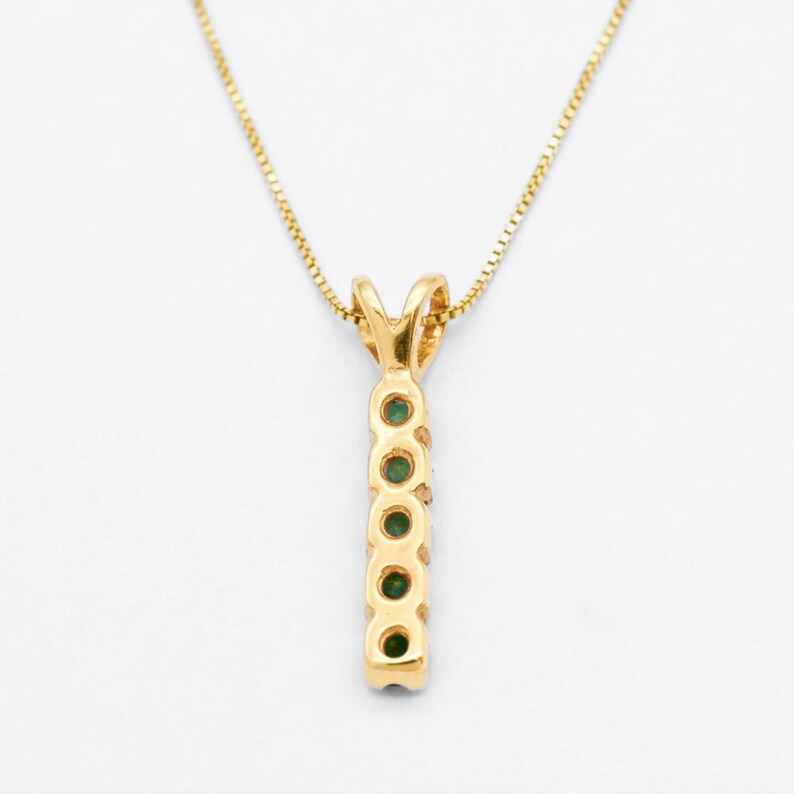 Gold Emerald Pendant, Created Emerald, Gold Bar Pendant, Minimalist Pendant, Geometric Pendant, Line Pendant, Dainty Pendant, Gold Vermeil image 7