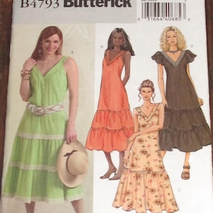 Butterick 4793 Woman Summer Dresses Sewing pattern size ,16,18,20,22