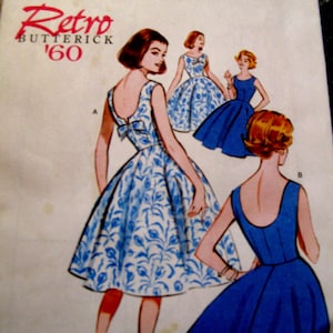 Butterick retro jaren 60-jurk naaipatroon B5748 (maat 6-22)
