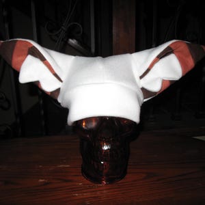Cosplay Geeky Avatar Last Airbender Momo The Lemur White Fleece Ear Beanie Ear Hat sizes: XXS - XXL