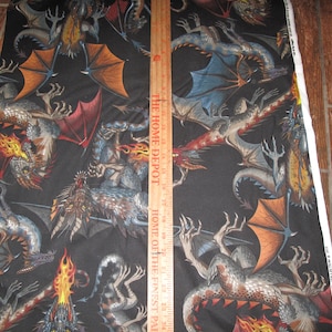 Alexander Henry Dragons Fabric: Japanese Cotton, Large Print