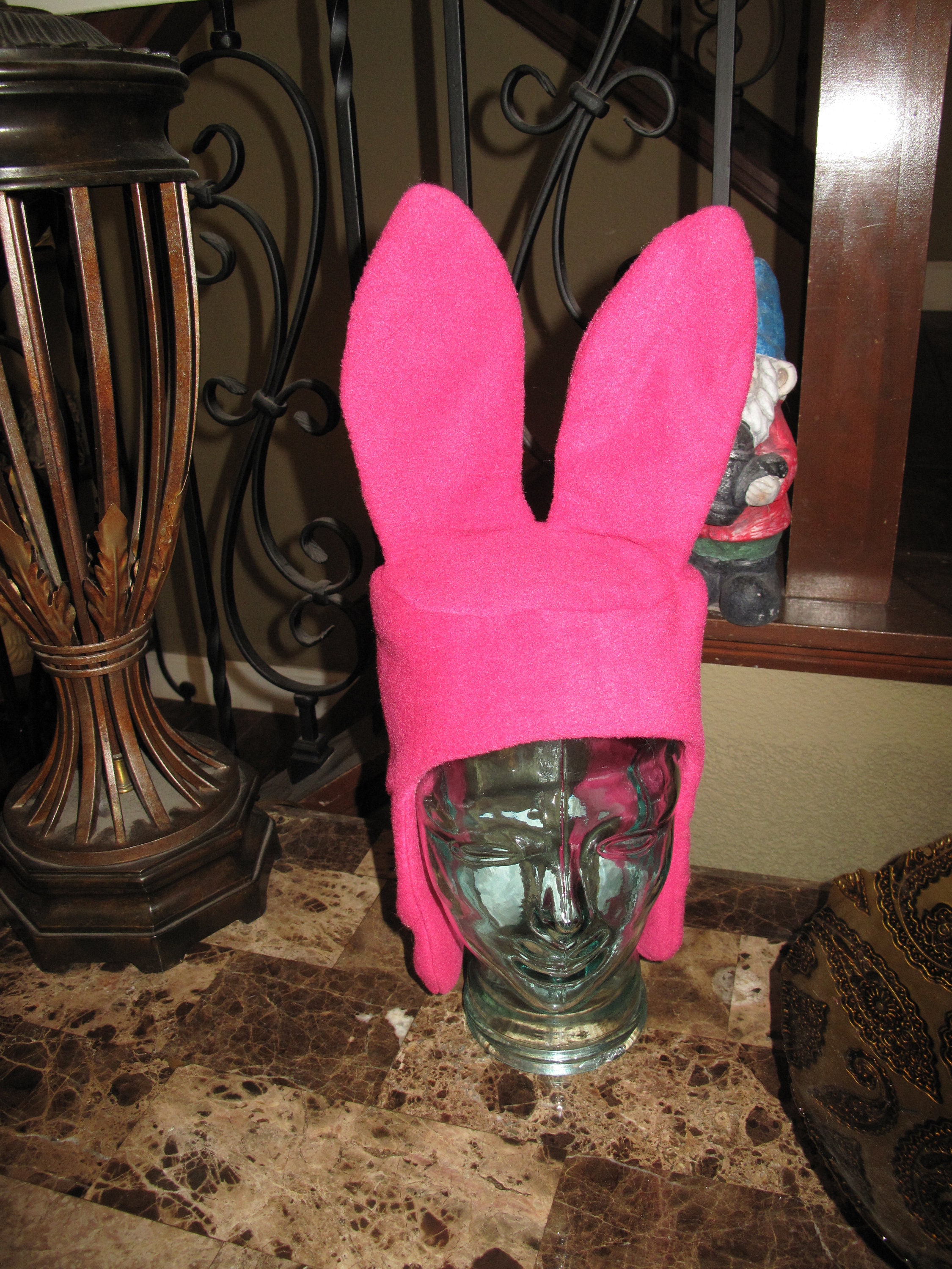 Cosplay Louise Belcher Fleece Ear Flap Hat with wire in ears to stand up