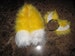 Sonic Yellow Fox shag faux fur ears, double tails in 2 sizes, costume prop in 2 sizes 