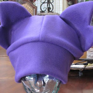 Cosplay Purple Sableye Warm Winter Fleece Ear Beanie Hat XS - XXL