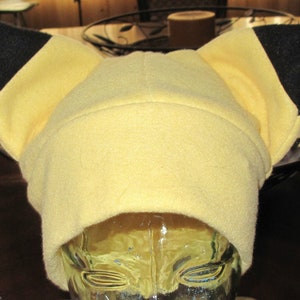 Cosplay Yellow Pikachu Ear Beanie Fleece Winter Warm Hat XXS - XXL, 18&quot; to 24&quot;