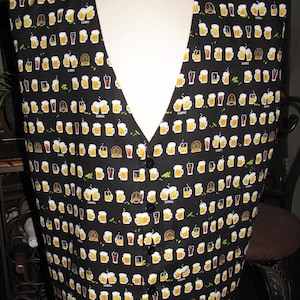 IPA Beer Prints Sporty Vest or Tuxedo Vest in 10 sizes